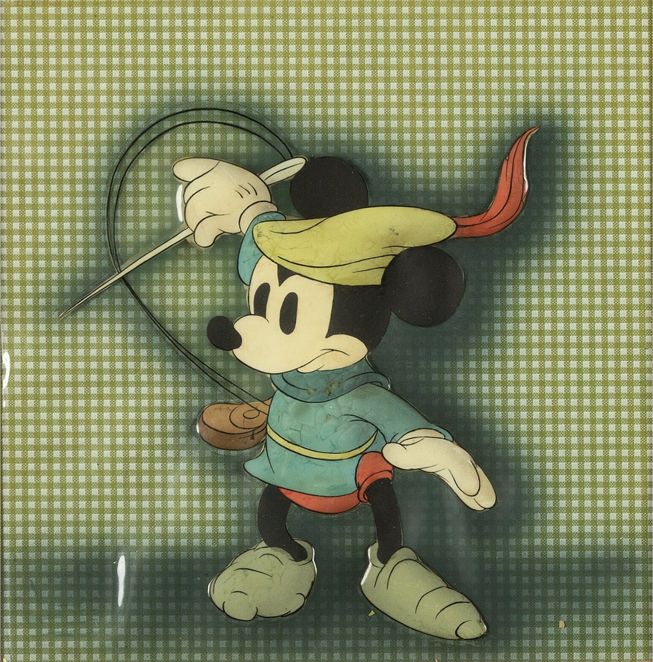 Brave Little Tailor Mickey Mouse Production Cel Courvoisier Setup, view 1 of 3