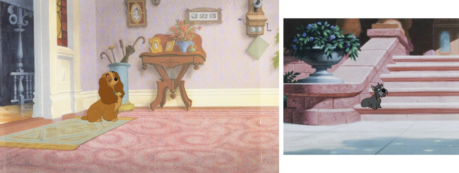 Lady and the Tramp Jock and Lady Pair of Production Cels