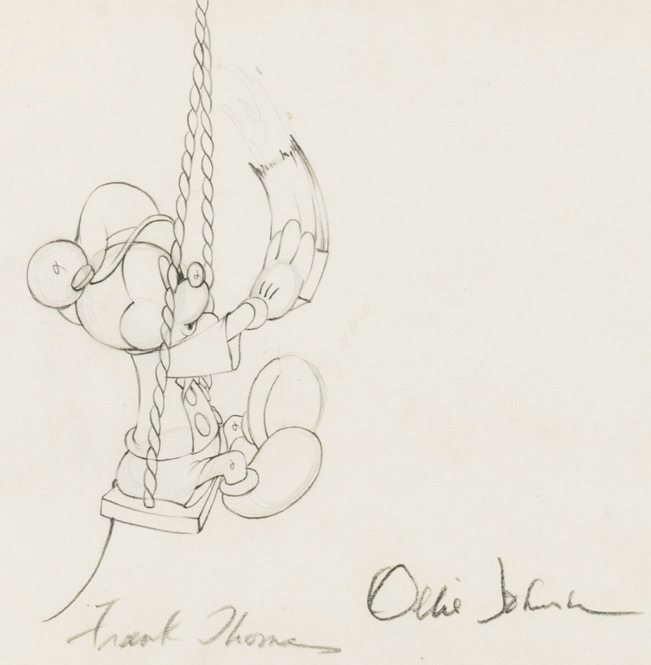 Tugboat Mickey Mickey Mouse Animation Drawing Signed by Frank Thomas and Ollie Johnston, view 1 of 2