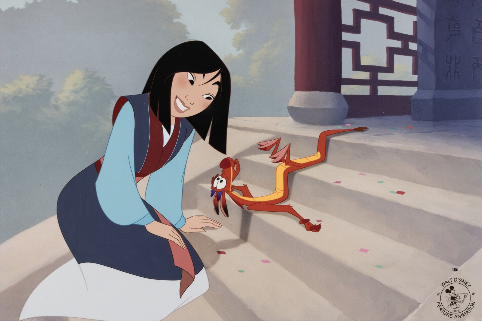 Mulan Mushu and Mulan Employee-Exclusive Limited Edition Cel #186/225